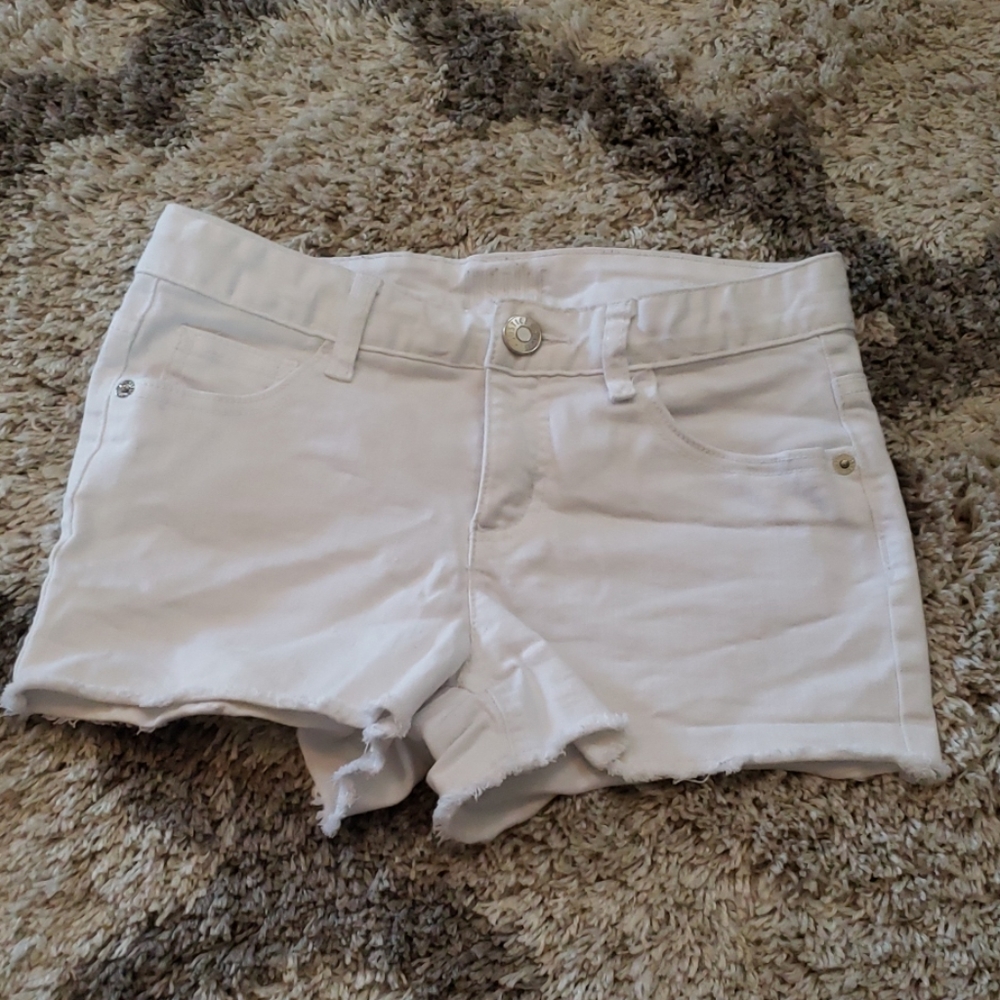 Justice girls white denim shorts